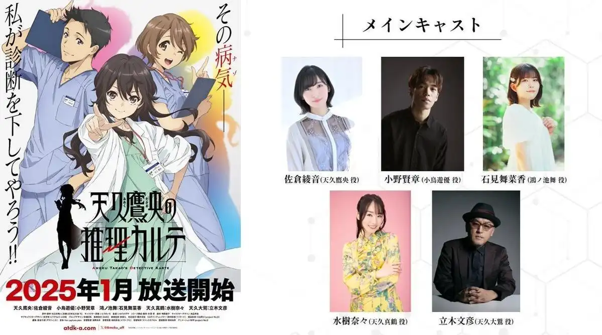 TV动画《天久鹰央的推理病历表》制作阵容及主演声优公开-漫画客